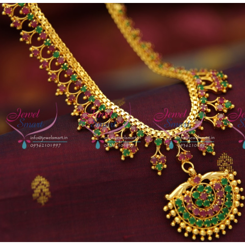NL0734 Ruby Emerald Gold Design Imitation Jewellery Necklace Set Buy Online