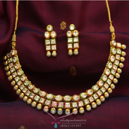 NL0747 American Diamond Sparkling Stones Antique Necklace Exclusive Online
