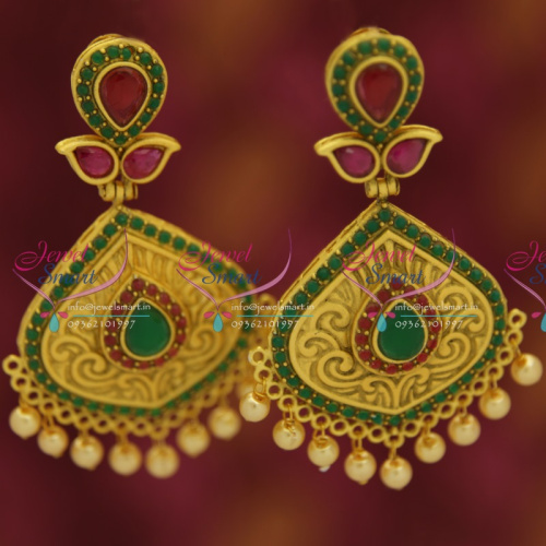 E0765 New Temple Antique Mat Finish Nakshi Design Earrings Buy Online