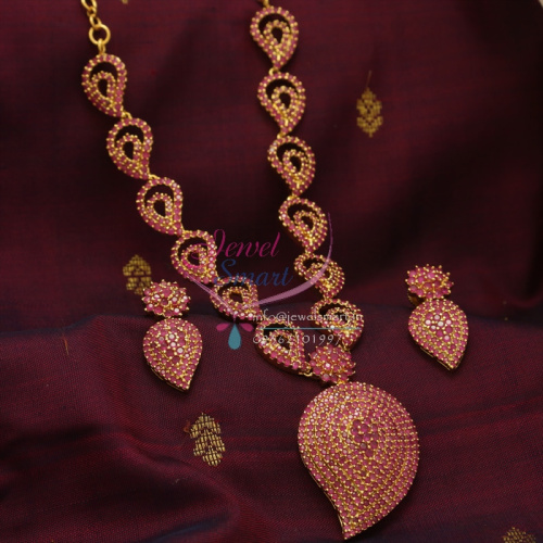 NL0842 Mango Gold Design Full Ruby Semi Precious Traditional Ethnic Jewellery Online