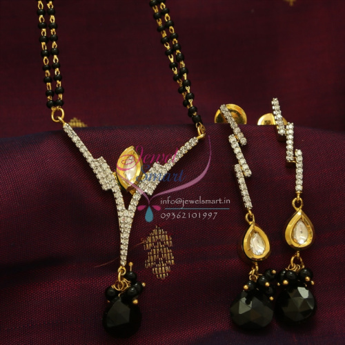 MS0845 Cubic Zircon Kundan Mangalsutra Indian Traditional Auspicious Jewellery Online