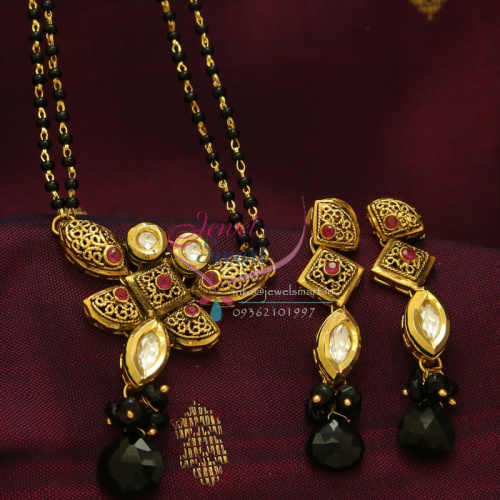 MS0849 Ruby Kundan Mangalsutra Indian Traditional Auspicious Jewellery Online