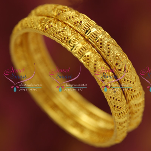 B5298B 2.8 Size 2 Pcs Gold Plated Delicate Bangles Buy Online Traditional Jewellery