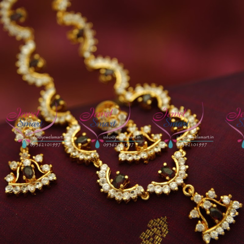 NL0976 AD White Maroon Necklace Traditional Indian Jaipur Design Jewellery Online