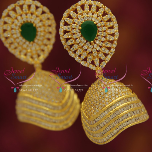J1002 CZ Ruby Jhumka Pearl Drops Indian Quality Fashion Jewelry Online 