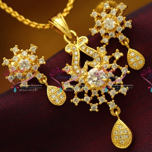 PS3431 Ruby CZ Small Gold Plated Pendant Earrings Chain Fashion Jewellery Buy Online