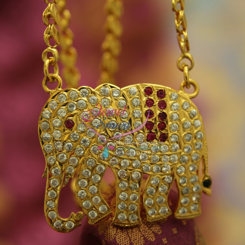 CS1127 Elephant Gold Plated Design Chain Big Size Pendant Online
