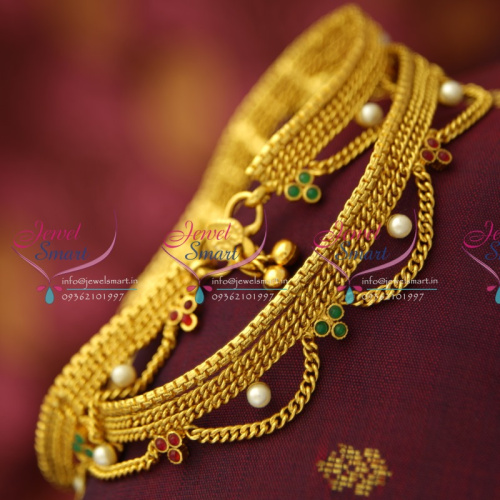 A5172 Antique Pearl Fancy Payal Anklet Leg Chain Fashion Jewellery Online