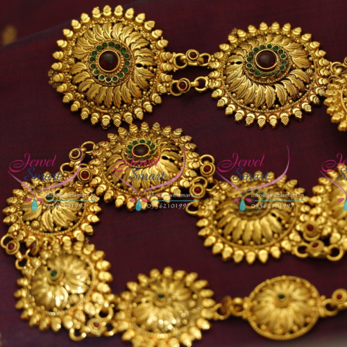 H1340 Kemp Hair Jada Antique Gold Plated Fine Design Indian Traditional Wedding Jewellery