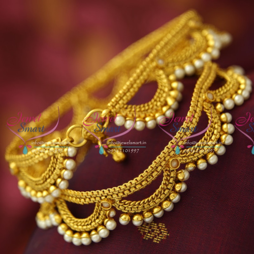 A5171 Antique Pearl Fancy Payal Anklet Leg Chain Fashion Jewellery Online