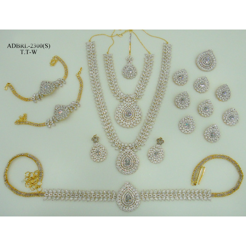 ADBRL2300TTW American Diamond Grand Full Bridal Jewellery Set Buy Online