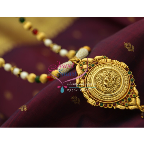PS1481 Beaded Fresh Water Golden Balls Pearl Semi Precious Beads Jaipur Meena Balls Temple Pendant