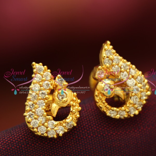ES1541 Screwback Peacock Earrings AD Semi Precious Stones Buy Online
