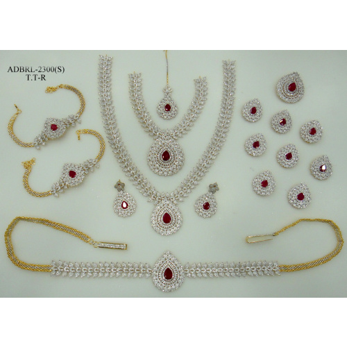 ADBRL2300TTR American Diamond Grand Full Bridal Jewellery Set Buy Online