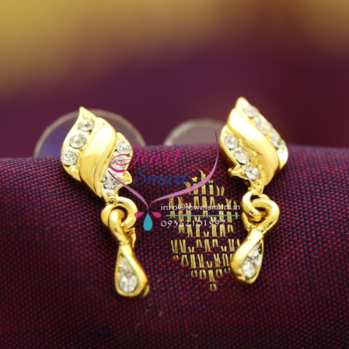 E10341 Gold Plated Jewellery Online Diamond Finish Branded Earrin