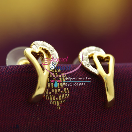 E10374 Gold Plated Jewellery Online Diamond Finish Branded Earrings