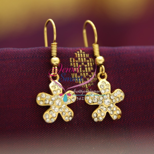 E5385 Gold Plated Jewellery Online Diamond Finish Hook Type Branded Earrings