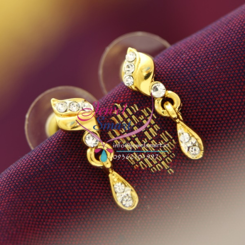 E10332 Gold Plated Jewellery Online Diamond Finish Branded Earrings