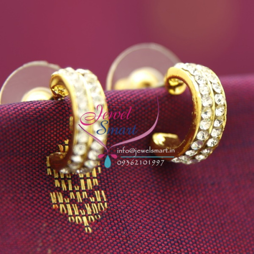 E9313 Gold Plated Jewellery Online Diamond Finish Branded Earrings