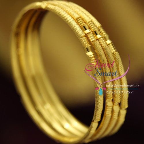 B1202 2.8 Size Gold Plated 4 Pcs Delicate Bangles Gold Designs Fashion Jewelry