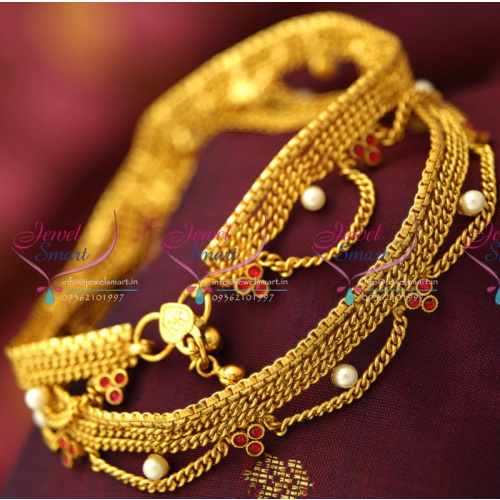 A5169 Antique Pearl Fancy Payal Anklet Leg Chain Fashion Jewellery Online
