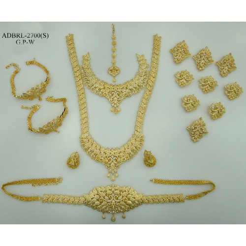 ADBRL2700GPW American Diamond Grand Full Bridal Jewellery Set Buy Online