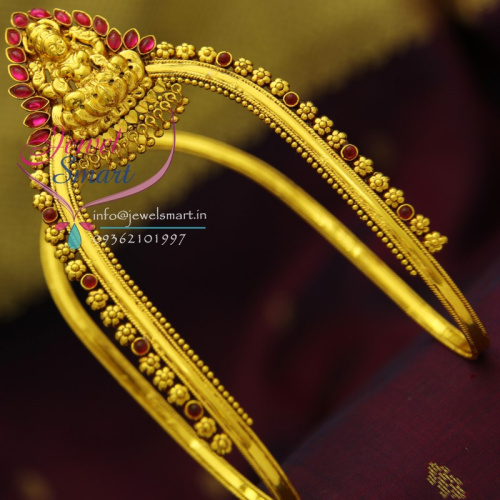 AR1954 South Indian Traditional Arm Jewellery Antique Gold Plated Temple Kempu Aravanki Online