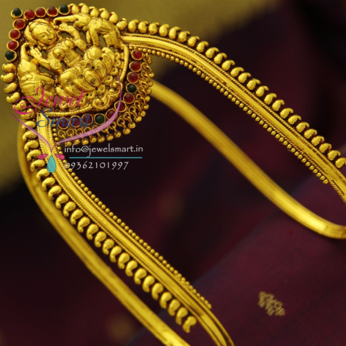 AR1956 South Indian Traditional Arm Jewellery Antique Gold Plated Laxmi Temple Kempu Aravanki Online
