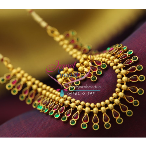 NL2007 Beads Design Synthetic Kempu Fancy Trendy Jewellery Necklace Online Offer