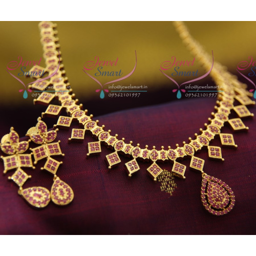 NL2036 Fancy Design Ruby South Indian Traditional Jewellery Gold Plated