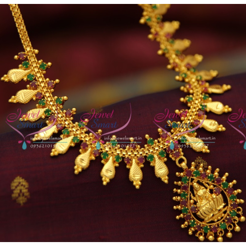 NL2050 Ruby Emerald Temple Design Imitation Jewellery Necklace Buy Online