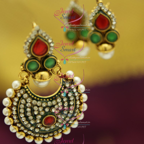 PS2363 Fancy Design Antique Pearl White Red Green Pendant Set Fashion Jewelry Online