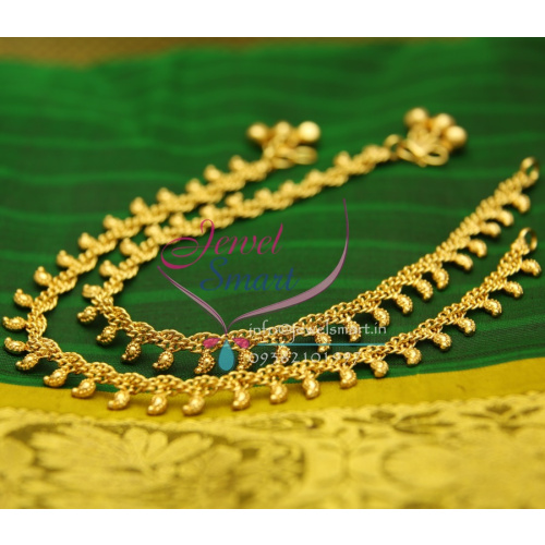 A2431 Gold Plated Fancy Design Imitation Payal Leg Chain Anklet Traditional Jewelry