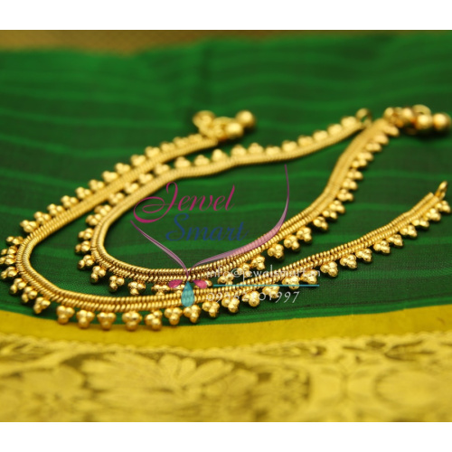 A2432 Gold Plated Fancy Design Imitation Payal Leg Chain Anklet Indian Traditional Jewelry