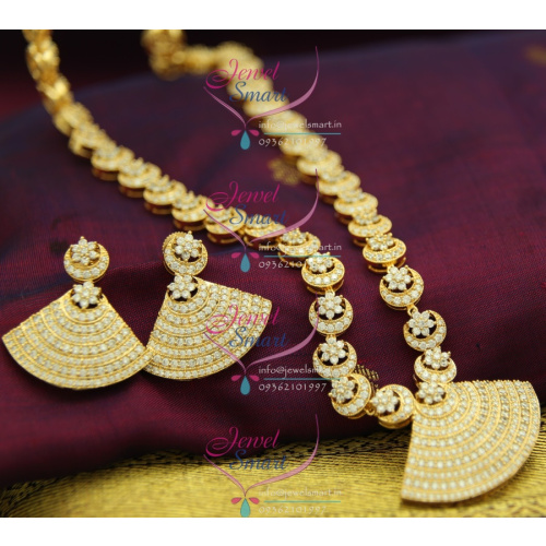 NL2448 Moon Star Design Broad Earrings Gold Plated Exclusive Haram Long Necklace Traditional Jewellery