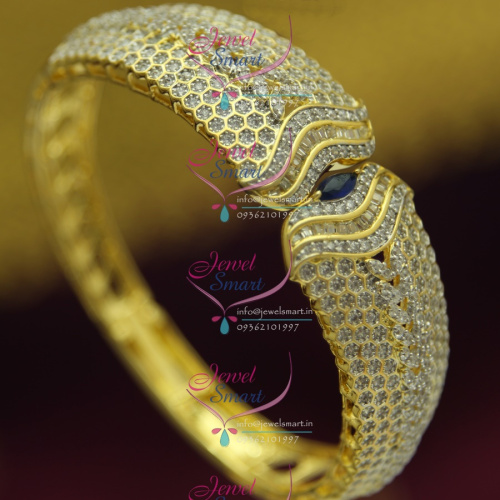 BO2474 CZ Exclusive Open Floral Design Delicate Kada Gold Imitation Jewellery Online