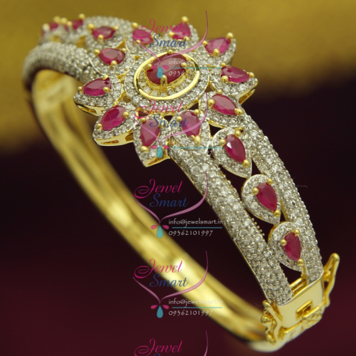 BO2482 CZ Exclusive Open Floral Design Delicate Kada Gold Imitation Jewellery Online