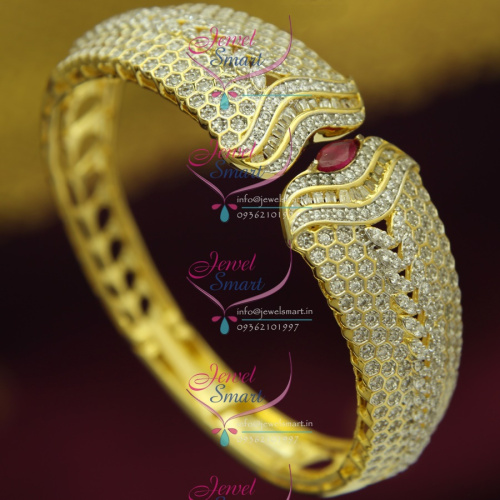 BO2483 CZ Exclusive Open Floral Design Delicate Kada Gold Imitation Jewellery Online