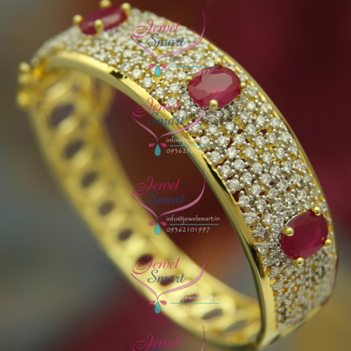 BO2491 CZ Ruby Stylish Open Design Delicate Kada Imitation Jewellery Online