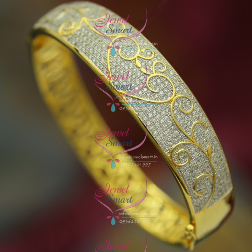 BO2492 CZ Exclusive Open Floral Design Delicate Kada Gold Imitation Jewellery Online
