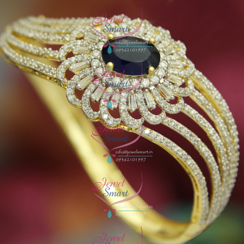 BO2495 CZ Sapphire Stylish Open Design Delicate Kada Imitation Jewellery Online