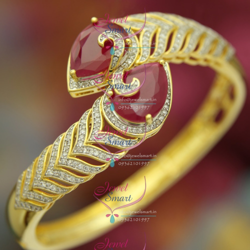 BO2502 CZ Ruby Stylish Open Design Delicate Kada Imitation Jewellery Online