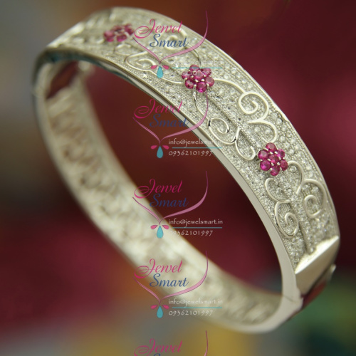 BO2505 CZ Exclusive Open Floral Design Delicate Kada Gold Imitation Jewellery Online