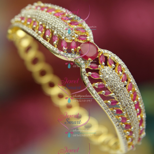 BO2509 CZ Ruby Stylish Open Design Delicate Kada Imitation Jewellery Online