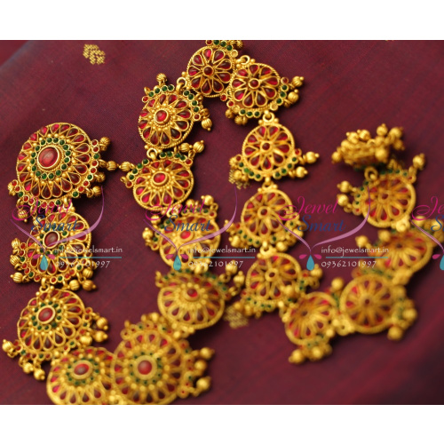 H1284 Kemp Hair Jada Antique Gold Plated Fine Design Indian Traditional Wedding Jewellery