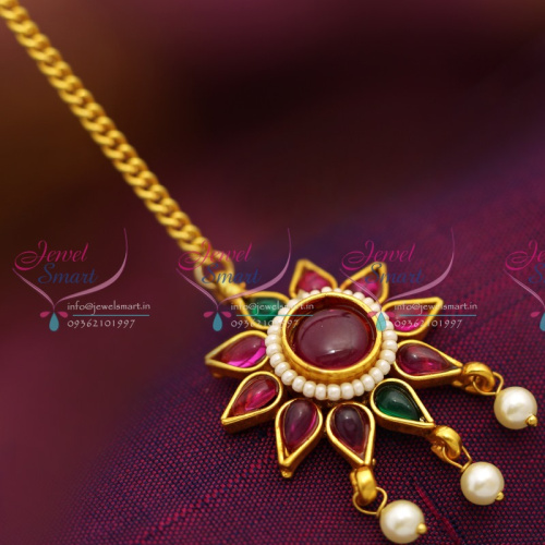 T2629 Kemp Maang Tikka Latest Gold Design South Traditional Wedding Jewellery