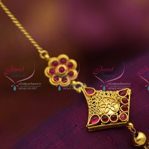 T2666 Kemp Maang Tikka Latest Gold Design South Traditional Wedding Jewellery