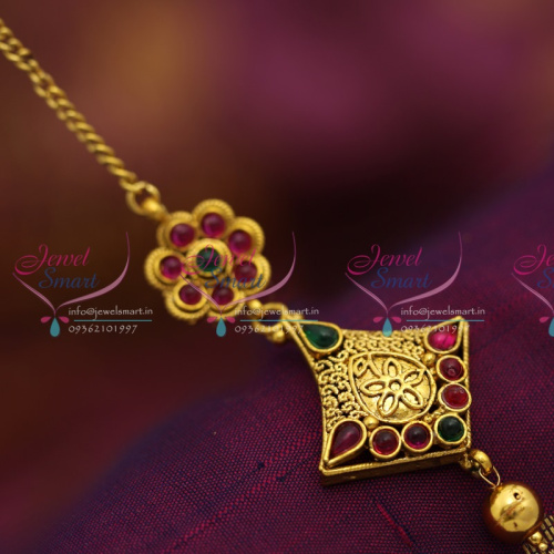 T2667 Kemp Maang Tikka Latest Gold Design South Traditional Wedding Jewellery