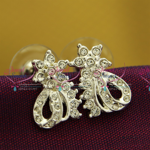 E9930S Fancy Elegant Stylish Two Tone Gold Silver Plated Earrings Austrian Stones Press Lock