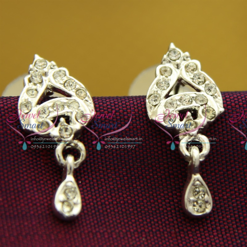 E8955S Fancy Elegant Stylish Two Tone Gold Silver Plated Earrings Austrian Stones Press Lock